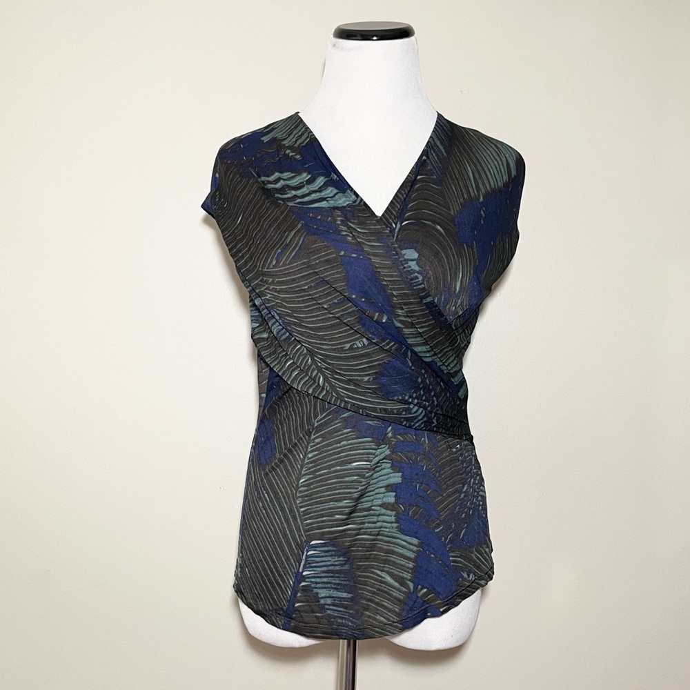 MaxMara Multicolor Printed Stretch Wrap Top